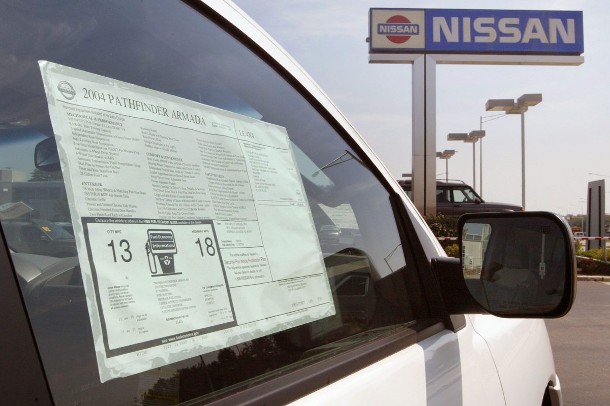he-widow-sticker-of-a-new-nissan-pathfinder-armada-suv-is-news-photo-1585174042